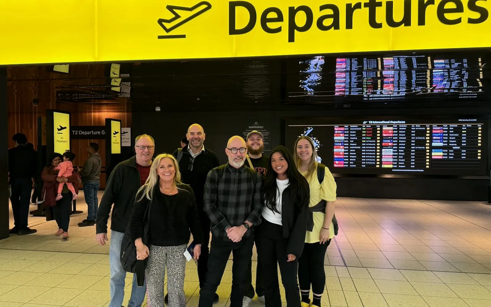 The Adele Show at Melbourne Airport before travelling to Indonesia in July 2026, with Teenie at right
